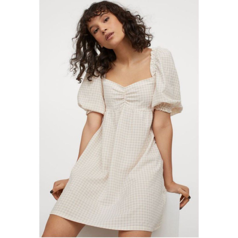 H&m puff outlet sleeve dress