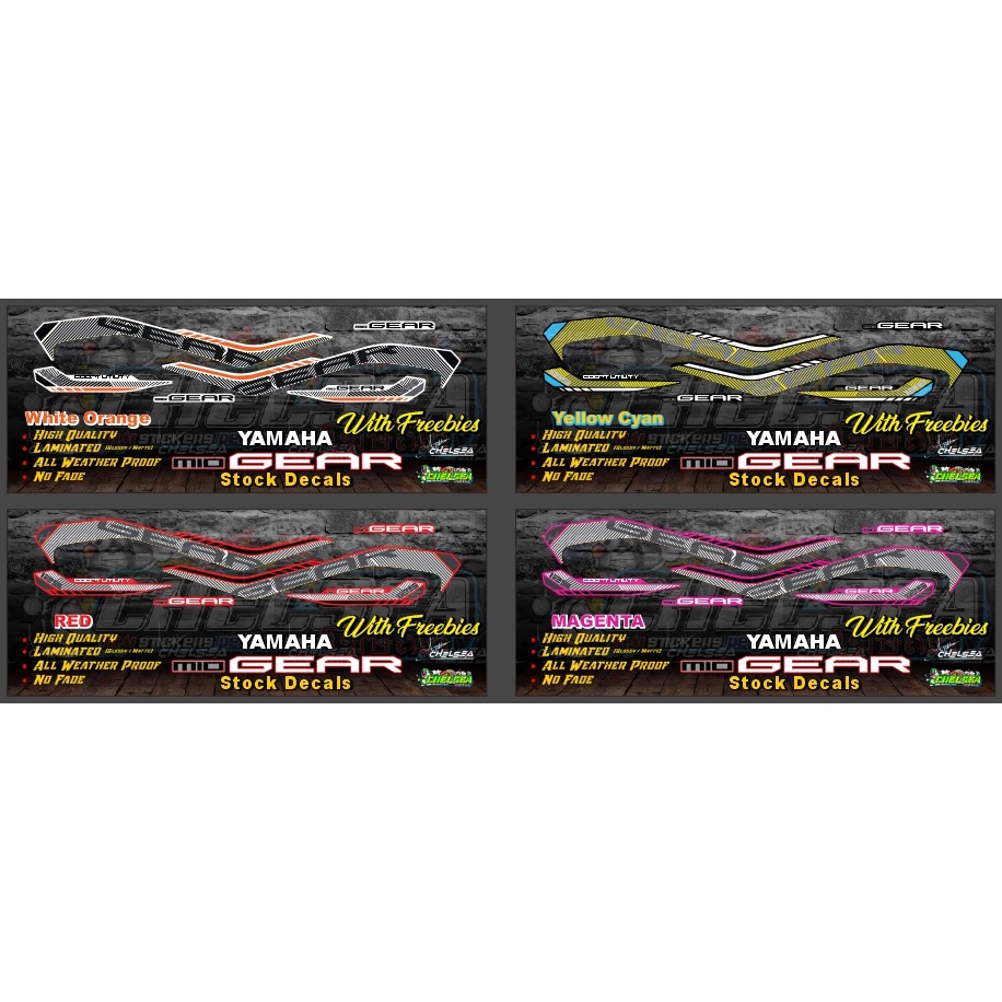 Yamaha Mio Gear Stock Decals / Stickers with freebies | Shopee Philippines