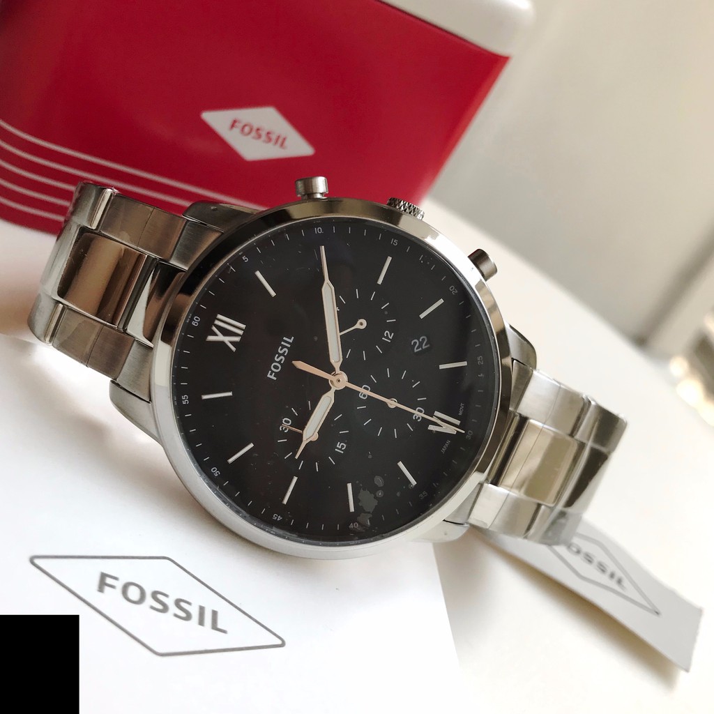 Shopee for Watch | Dial FS5384 Neutra Steel Silver Black Chronograph Fossil Philippines Men