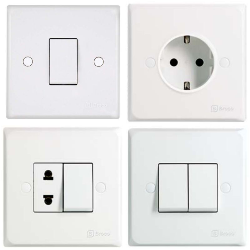 Engkel Switch Double Socket Switch IB Inbow Broco Allegra Cream ...