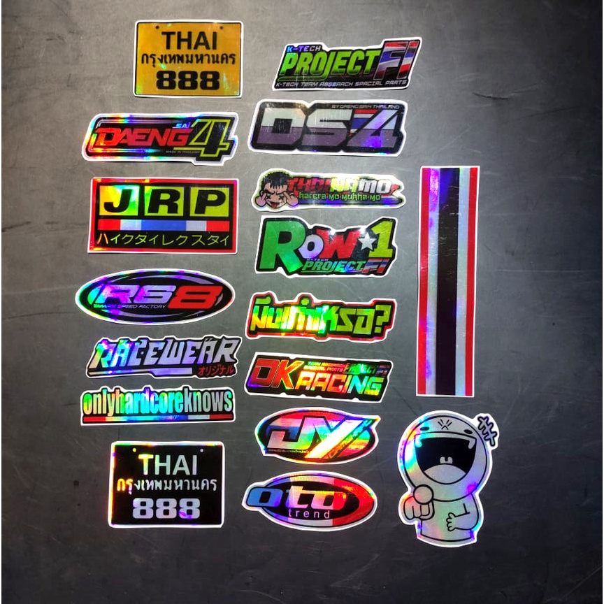 Hologram Thai Sticker Motorcycle Laptop Phone Decals JRP Thai Plate Project FI Volume Shopee