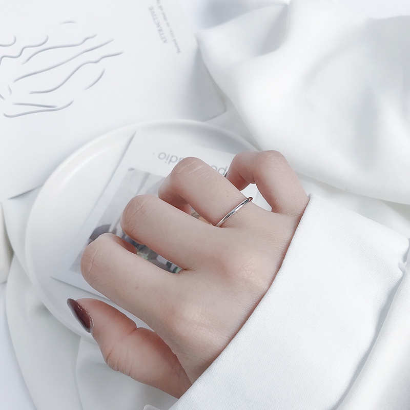 Korean Simple Titanium Steel Ring For Women18K Gold Plated Adjustable ...