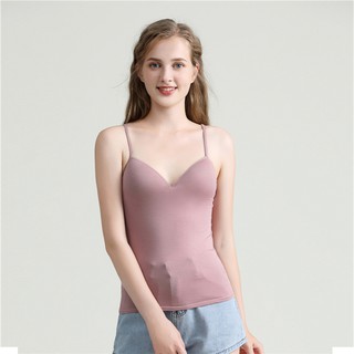 Shop Padded Bra Tank Tops Modal Top Vest Female Camisole With