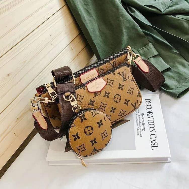 AK PU Leather with coinpurse 3in1 Sling Bag For Women (B653) | Shopee ...