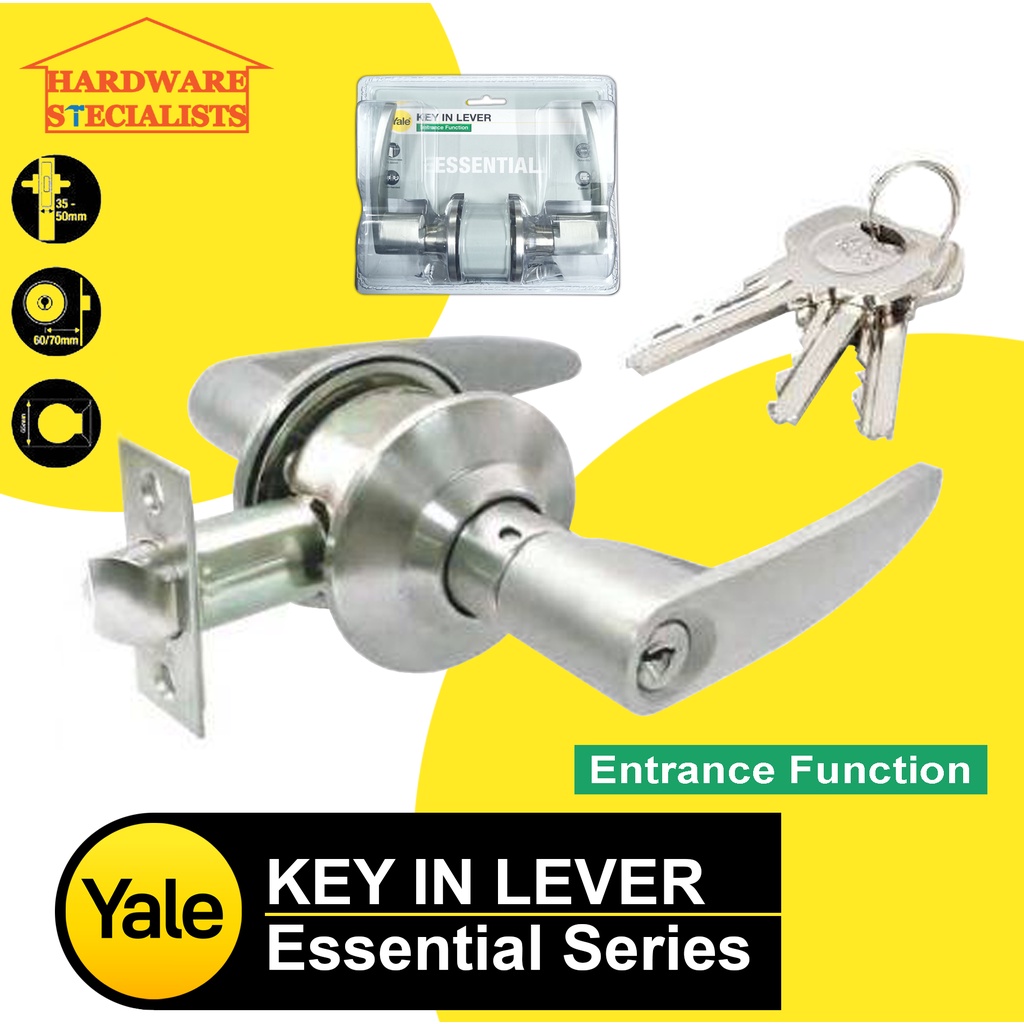 Yale Essential Tubular Handle Lever set Entrance) VL4447 US15 Original