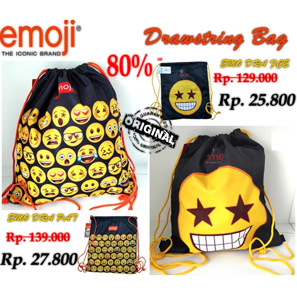 Original Shoulder Drawstring Bag Emoji Character Drawstring Bag ...