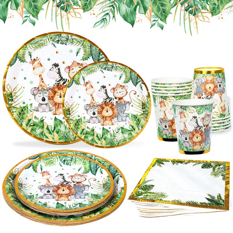 jungle-animal-paper-plates-disposable-tableware-set-paper-plates-jungle