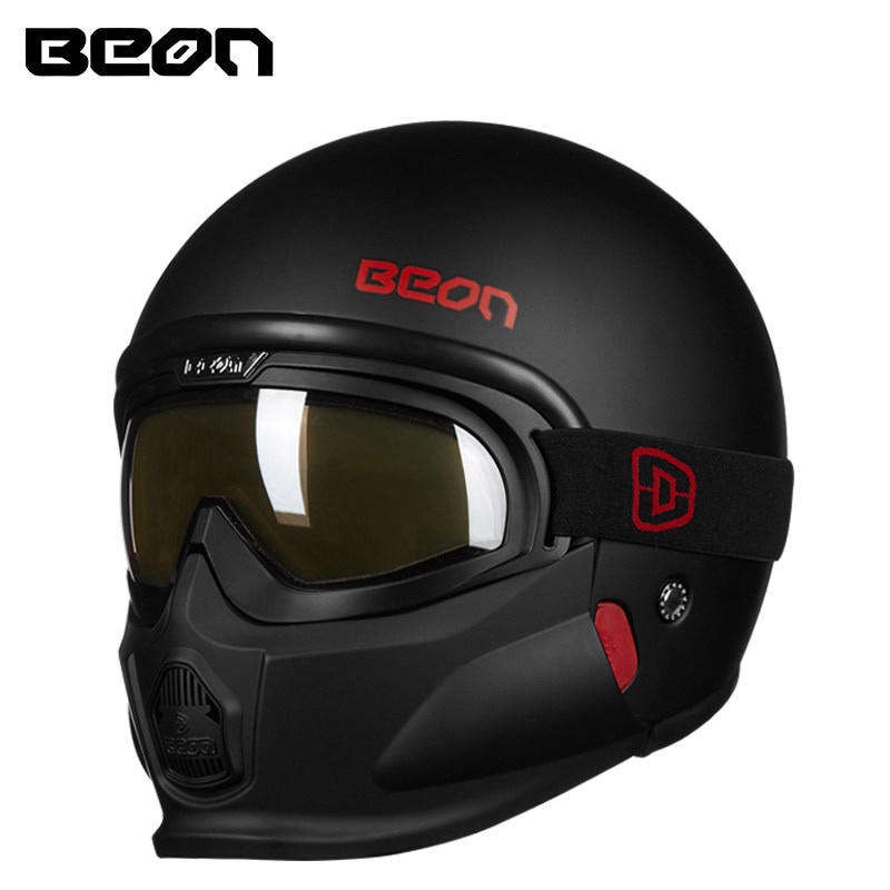 BEON Vintage Modular Motorcycle Helmet Retro Moto Casque Casco Chin Google Assemable DOT Full Face Motorcycle Helmets Shopee Philippines