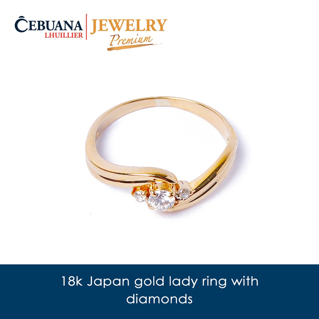 18K Japan Gold Lady Ring with Diamonds Shopee Philippines