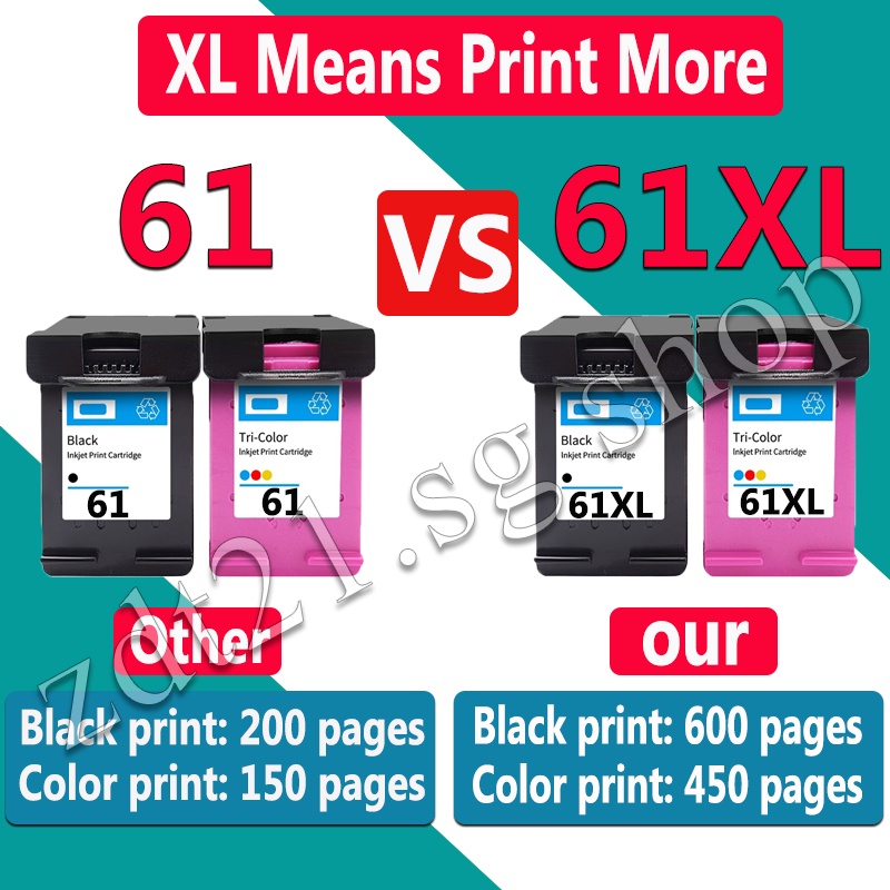 HP 61 Ink HP61 Black HP61XL refillable Ink Cartridge Compatible for HP ...
