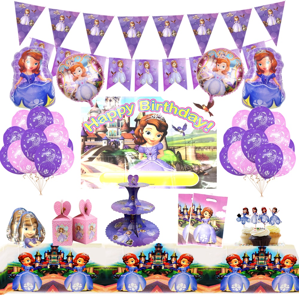 Sofia The First Party Set Tableware Birthday Decoration Backdrops ...