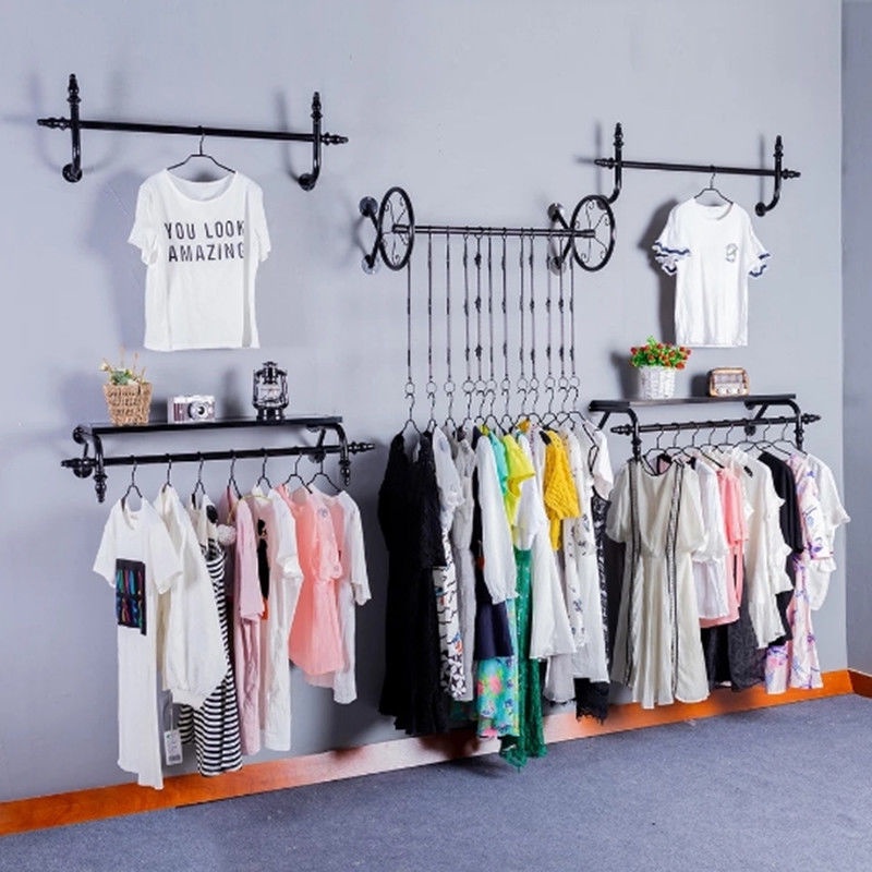 Ready Stock clothing store display rack clothing rack decoration wall
