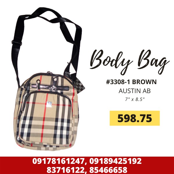 Arnaldo Bassini Body Bag Black Grey Brown 3008 Shopee Philippines