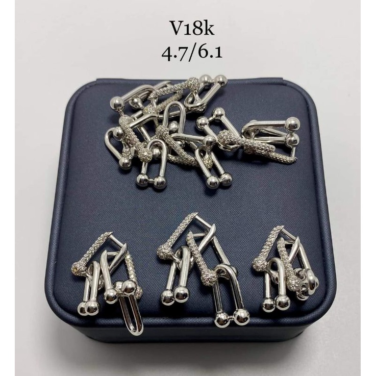 18K Saudi WHITE GOLD Hardware Earrings Pawnable Shopee Philippines