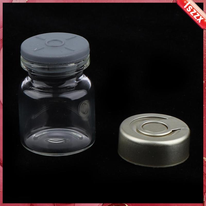 20 Pack Empty Sealed Sterile Serum Clear Glass Vials with Aluminum