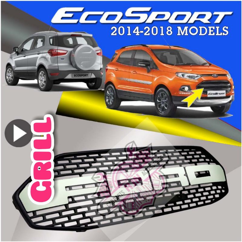 Ford Ecosport Raptor Grill 2014 2015 2016 2017 2018(silver logo