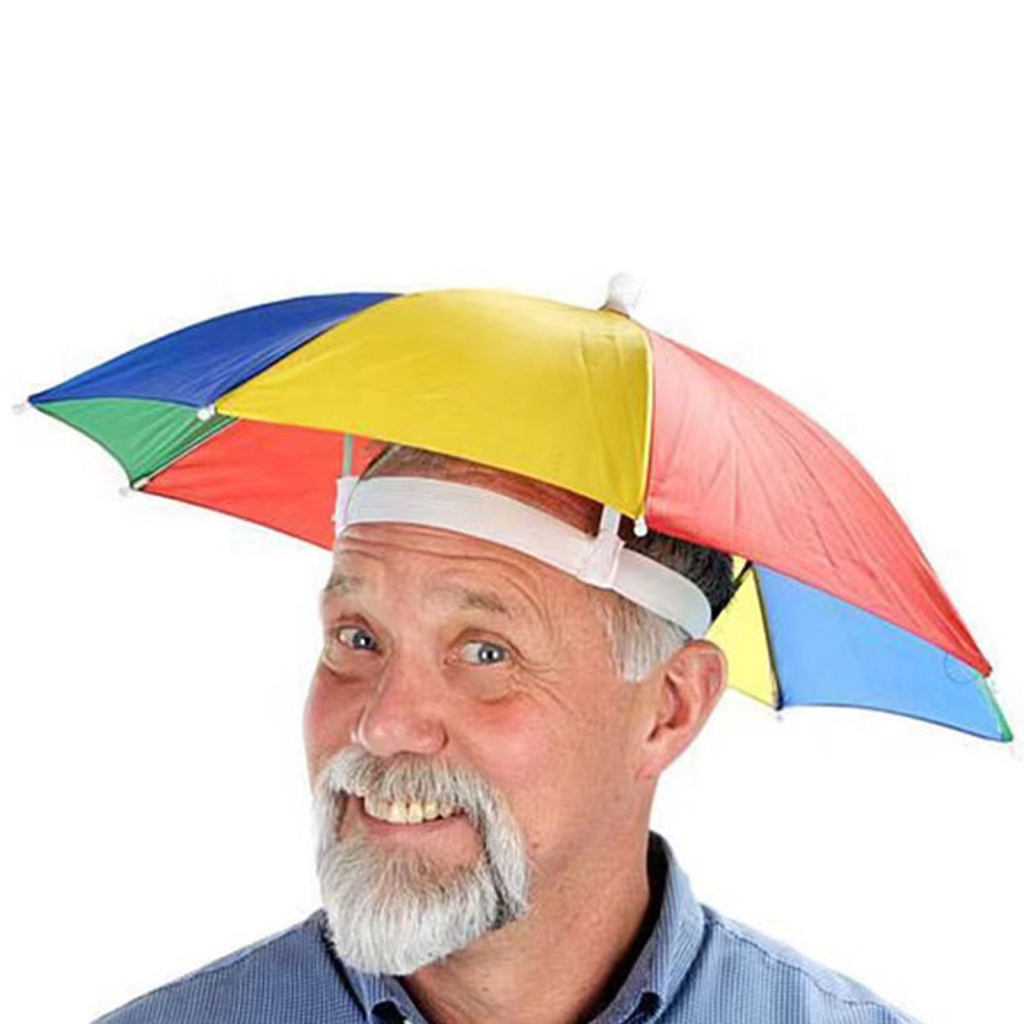 Hat with umbrella on top on sale