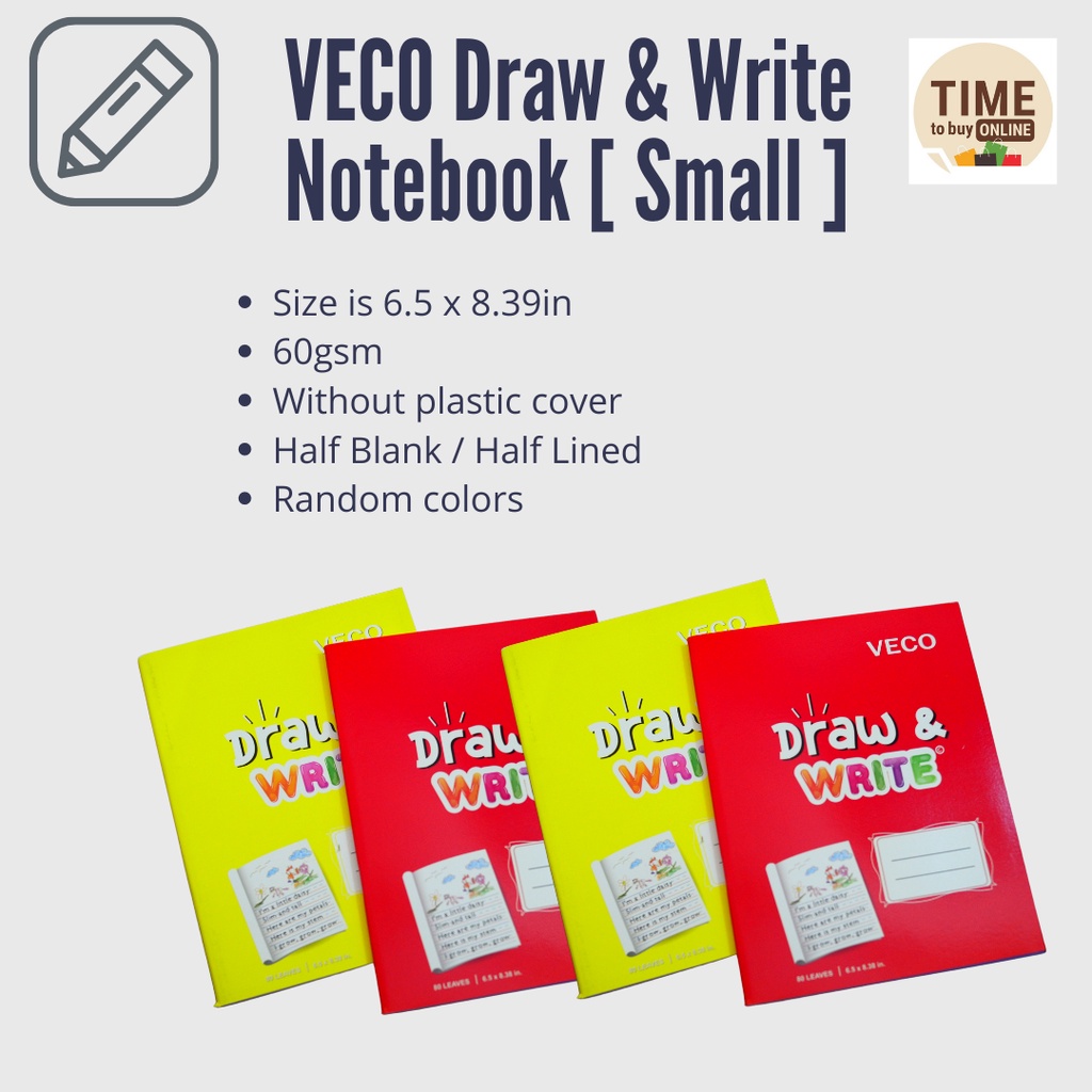 Veco Draw and Write Notebook Small (Buy 5, 45 each) | Shopee Philippines