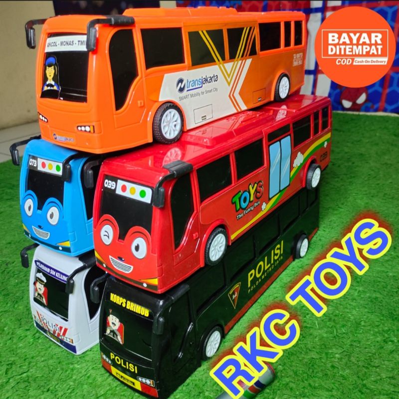 Tayo Bus Toy - Police Bus - Transjakarta Bus - Samsat Bus - RKC 02041-3 ...