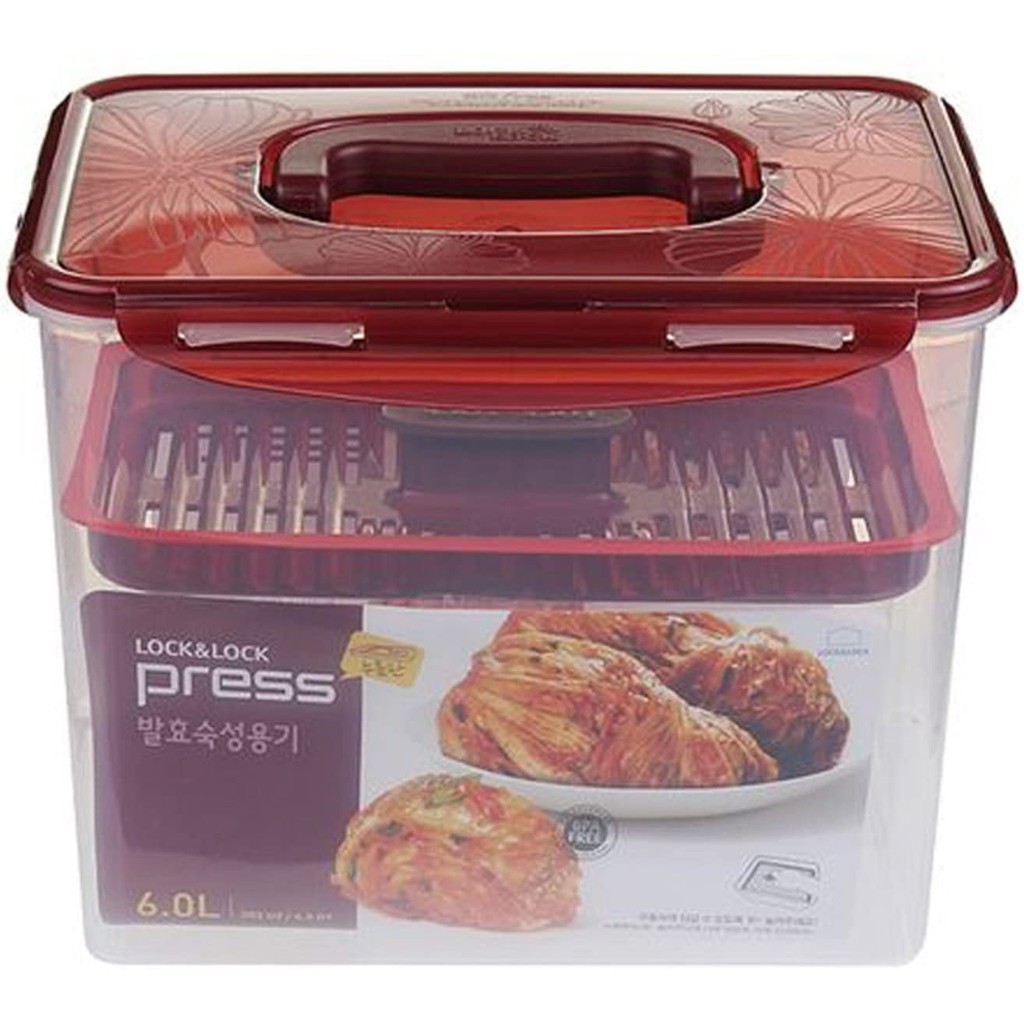 vxLf Lock & Lock Press Plate Leakproof Airtight Pickle Kimchi Container