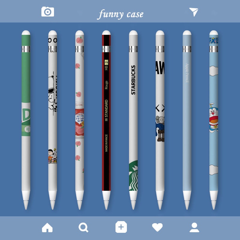 Non-slip cartoon personality stylus stickers case compatible with Apple ...