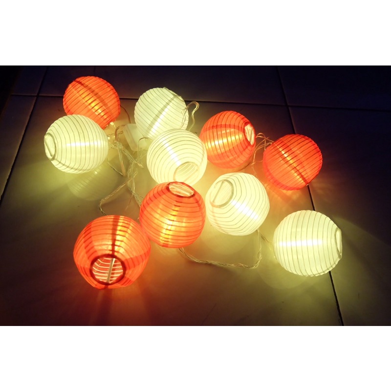 MERAH Red and white led lantern lights | Shopee Philippines