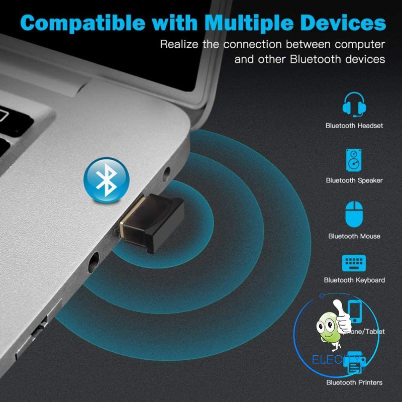USB Dongle Bluetooth Receiver Transfer Wireless Adapter For Laptop PC Support Windows 10,8,7