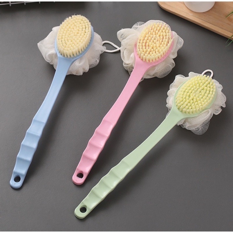 Double-sided Bath Brush with Bath Ball and Long Handle Bath Brush 2-in ...