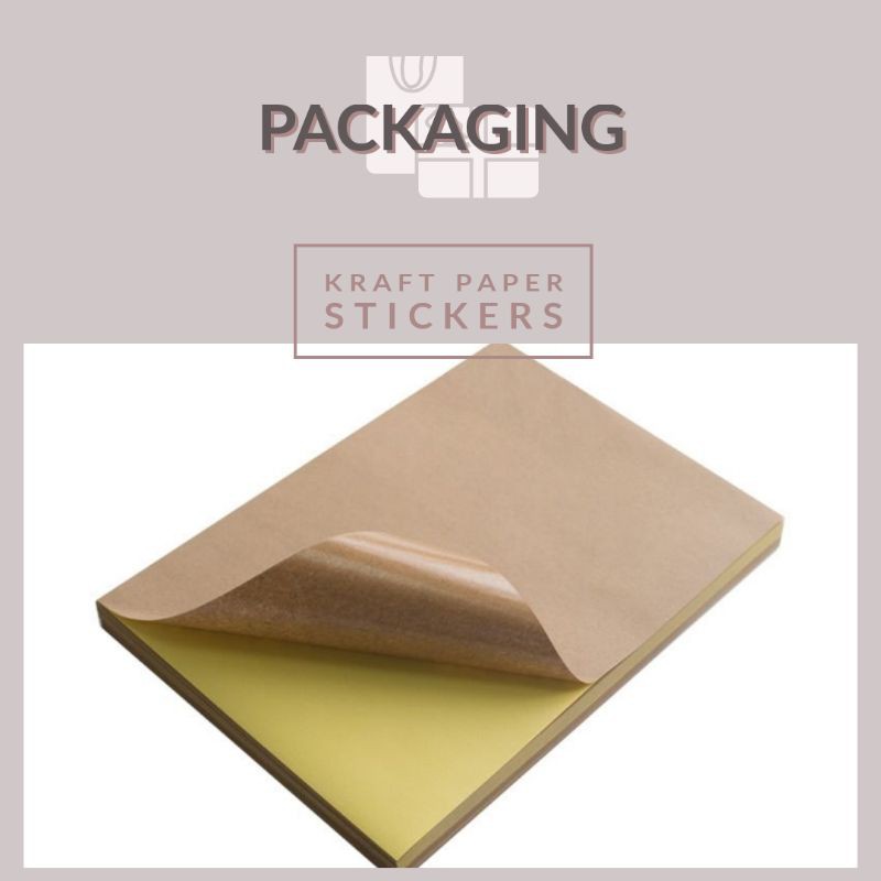 Printable Brown Kraft Sticker Paper, 105gsm in thickness, 5pcs | Shopee ...