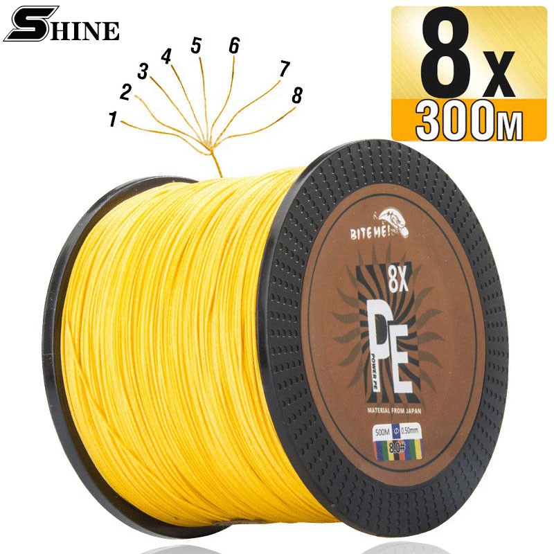 Biteme 500M 300M 8 Strands Braided Fishing Line Durable Strong