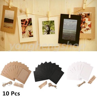 10pcs Kraft Cardboard Picture Frames DIY Retro Paper Photo Frame