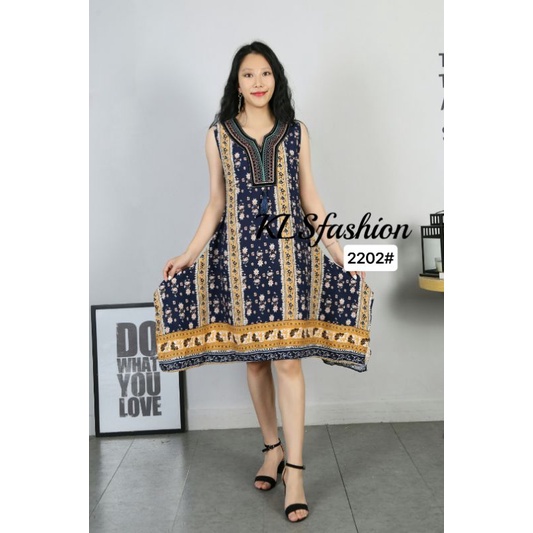 Bangkok fashion casual plus size Sleeveless floral dress | Shopee ...