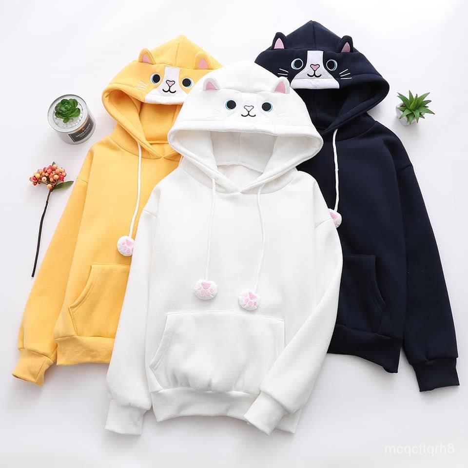 Spot Goods）TRENDY CAT HOODIE JACKET COTTON HIGH QUALITY PULLOVER UNISEX  jiaf | Shopee Philippines