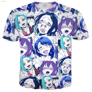 Low price Ah black face orgasm face T shirt anime expression shy