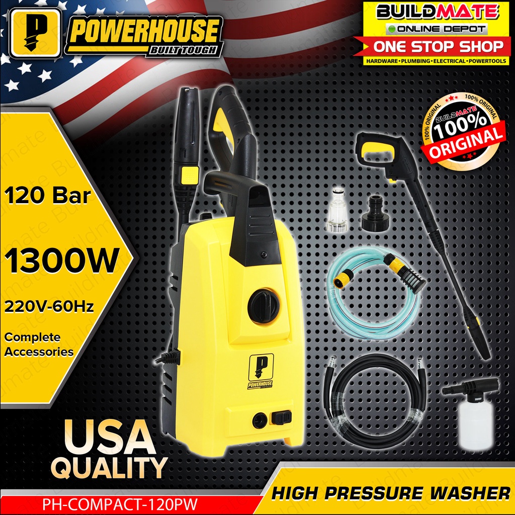 Buildmate Powerhouse 120 Bar Portable Power Pressure Washer Sprayer 1300w Car Compact 120pw