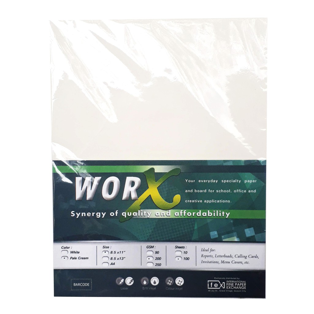 WORX BOARD PAPER 200 GSM 100 s Shopee Philippines