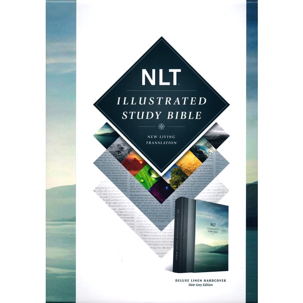 NLT Illustrated Study Bible Deluxe Linen Edition (Hardcover, Gray ...