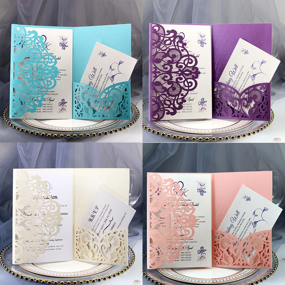 10pcs Laser Cut Wedding Invitations Cards Greeting Business Invitations ...