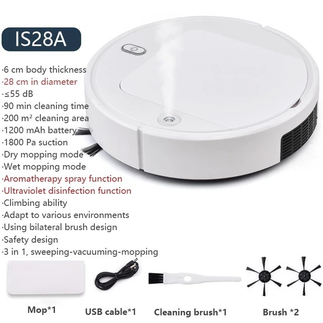 Smart Robot Vacuum Cleaner Small Appliance 5in1 Charging Cleaning