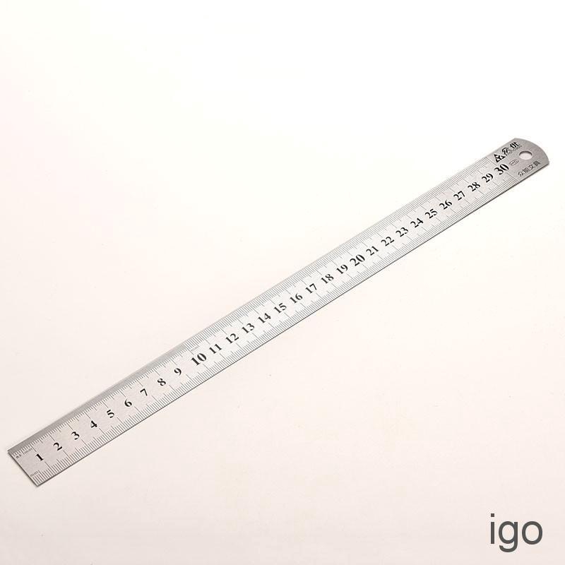IGO 30cm Stainless Metal Ruler Metric Rule Precision Double Sided ...