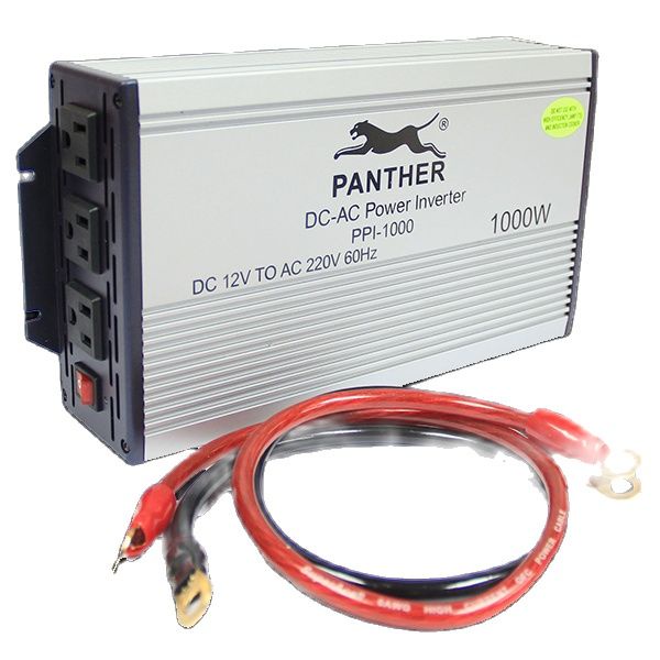 Panther PPI-1000 Power Inverter 1000VA 12V DC Input w/ 3 outlets ...