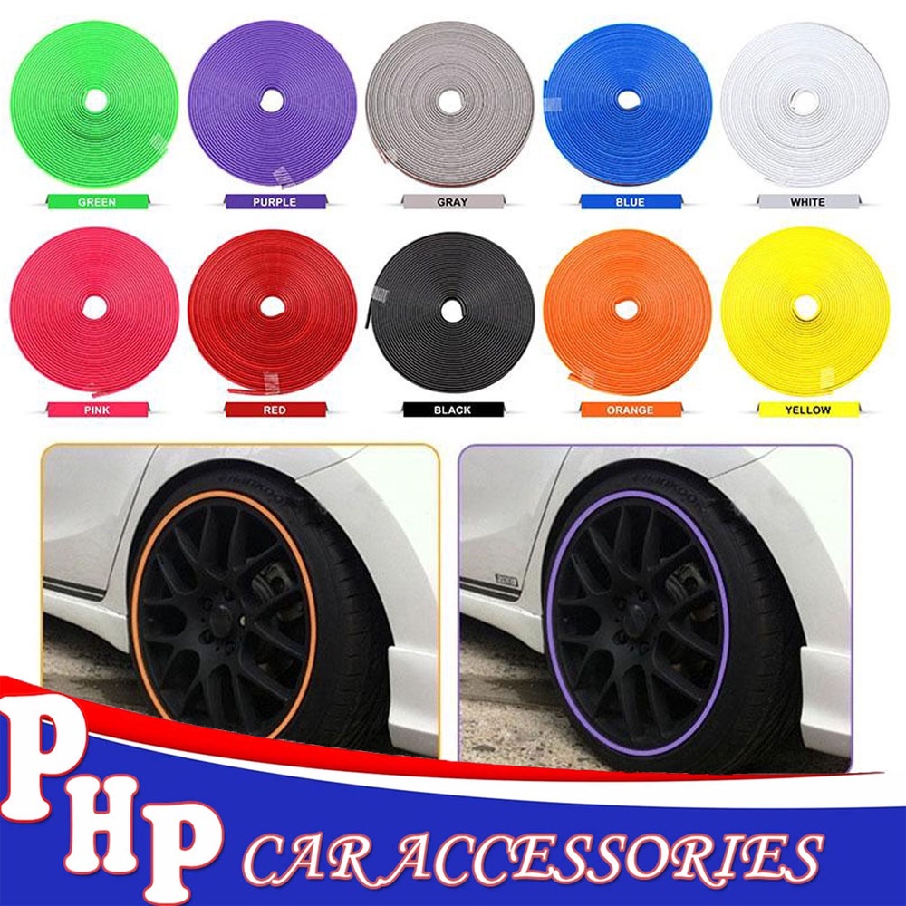 New 8M Car Wheel Hub Rim Edge Protector Tire Guard Line Sticker Rubber