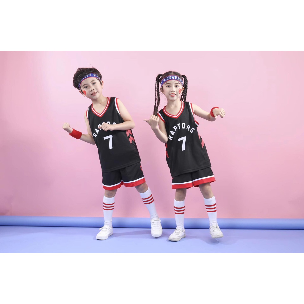 Kids Basketball Jersey Uniform Toronto Raptors #7 Kyle Lowry Jersey Set ...