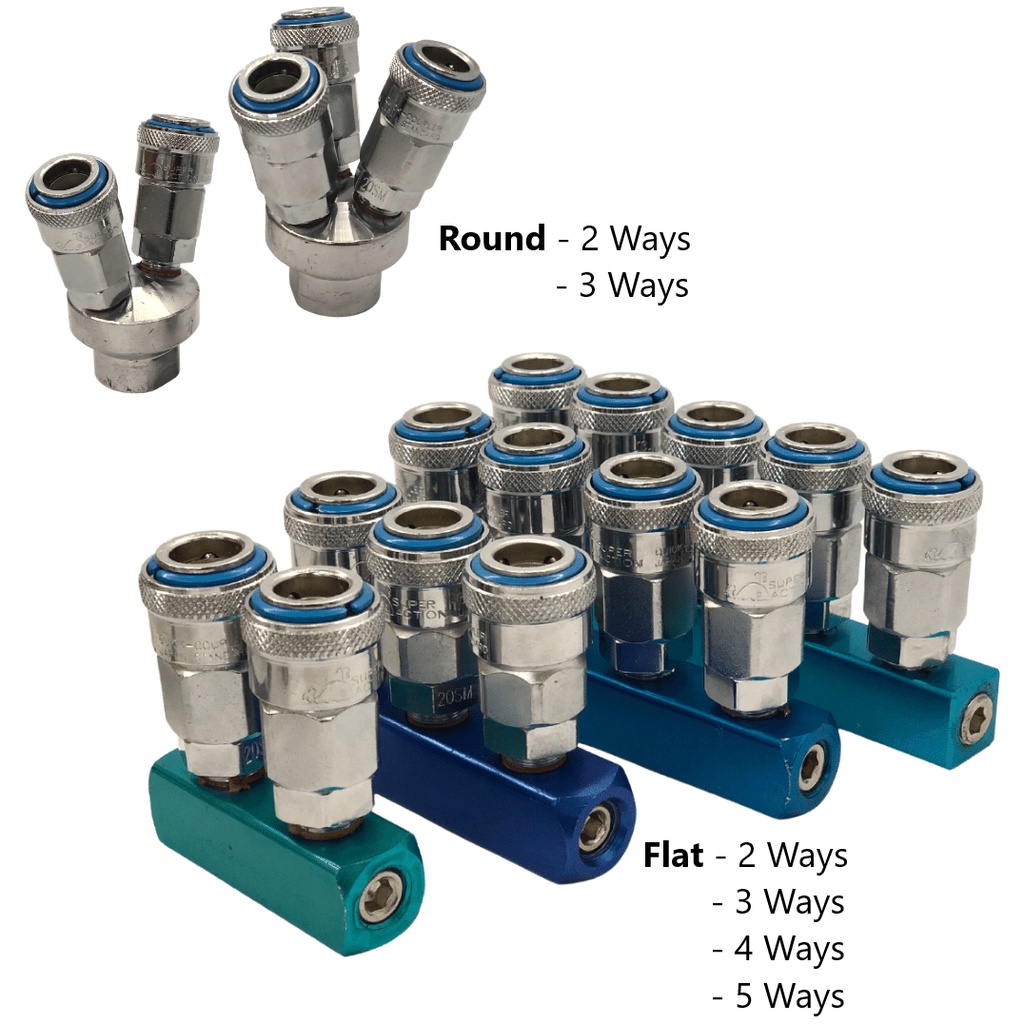 AIR COUPLING SUPER ACTION Manifold Compressor Quick Connector Pneumatic ...