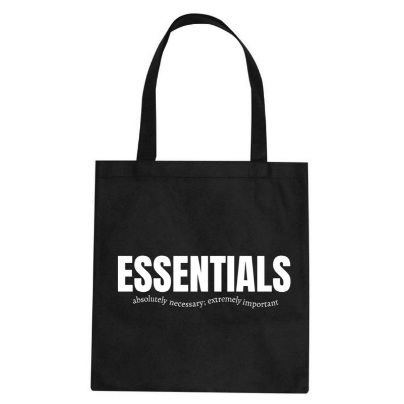 Trendy Black Canvas Totebag (with zipper)/Aesthetic Tote bag (Canvas ...