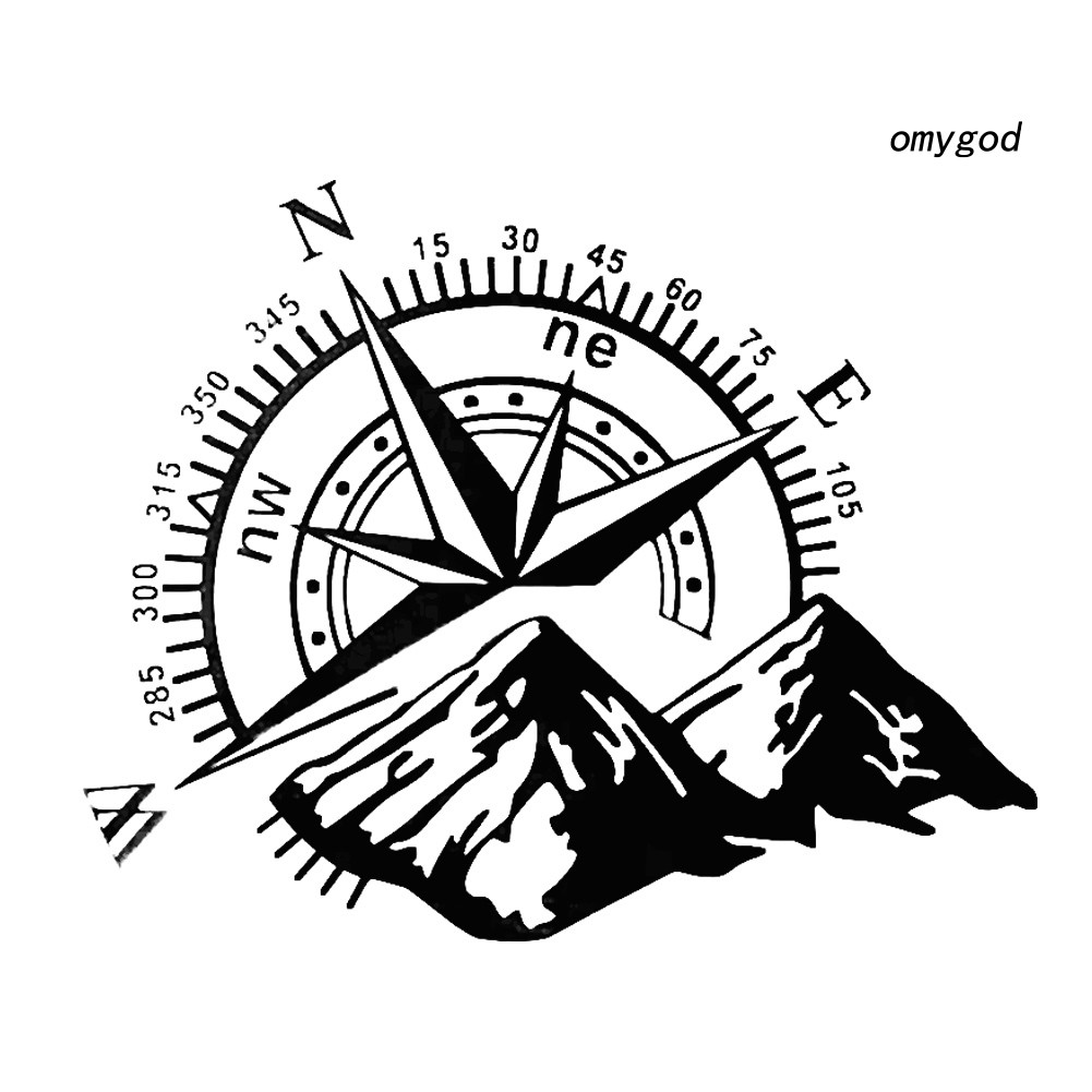 [Ready Stock]Mountain Compass Car Vehicle Body Window Reflective Decals ...