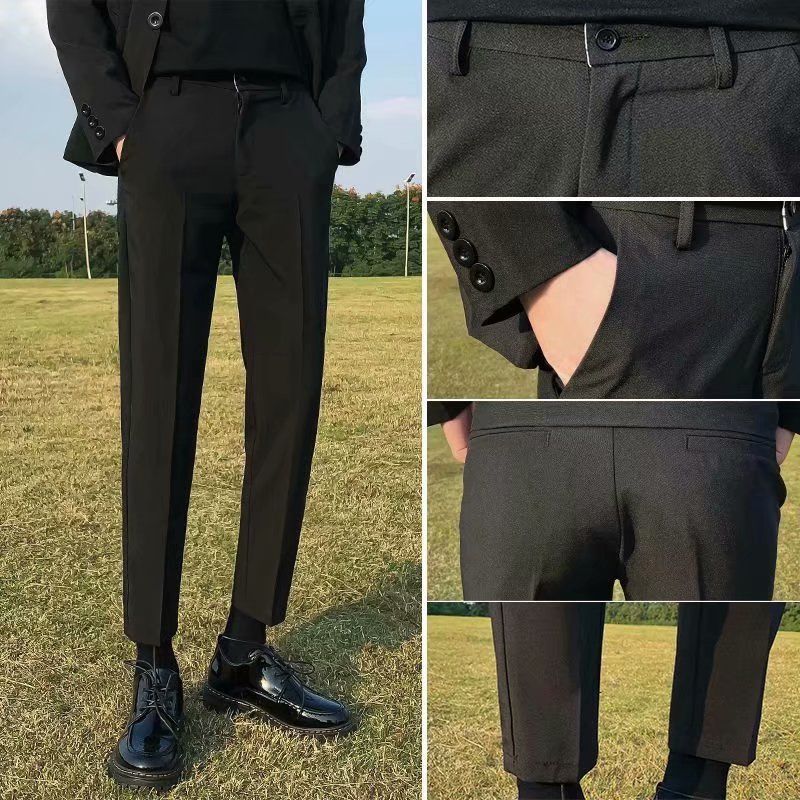 [COD] New Korean Fashion Men's Suit Pants Drop Feeling Crease Versatile ...