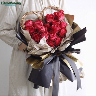 20pcs/lot Golden Border Rose Flower Wrapping Paper Korean Style