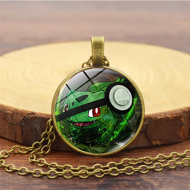 Pokemon necklace anime figures gem pendant necklace kids toys pikachu eevee chain jewelry accessories kids christmas Shopee Philippines