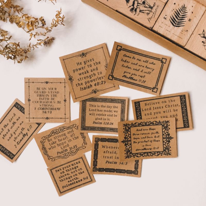 12 pcs Bible Verse Kraft Stickers for Vintage Journal Devotions ...